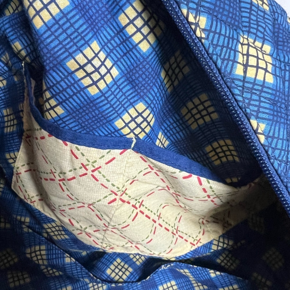 Blue and Yellow Geometric Travel Duffel Bag - Picture 7 of 10